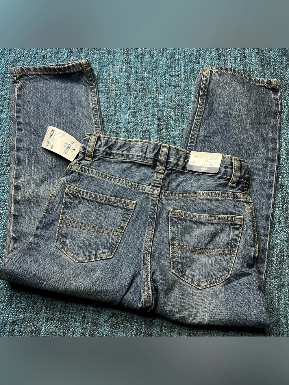 OshKosh B'Gosh Classic E-Z Adjustable Waist Toddler Boy's Jeans 6 Regular NWT